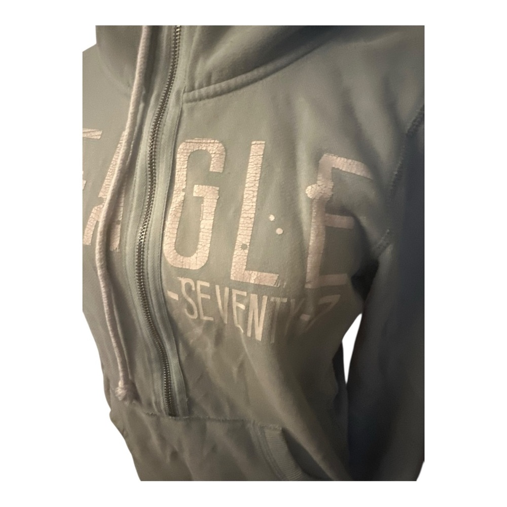 Girls American Eagle Full Zip Mint Green Hooded Sweatshirt – Size M - Picture 3 of 12